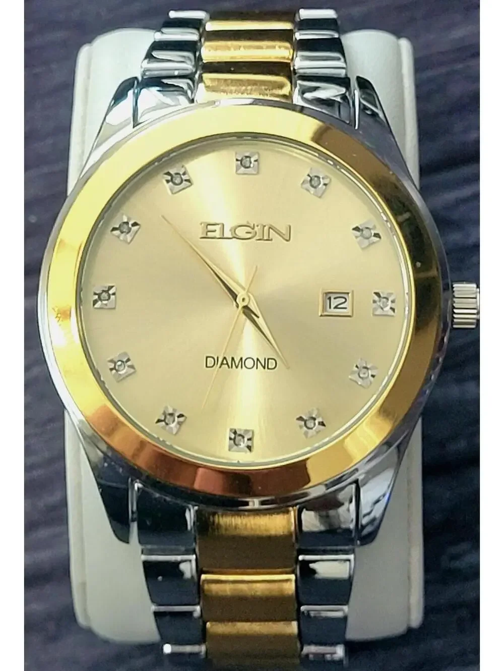 Rare Elgin Satin Diamond Dial Mens Watch Authorized‎ Dealer